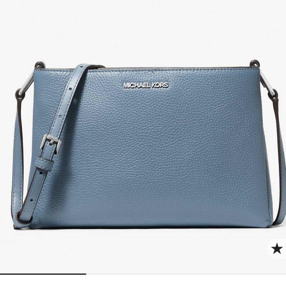 Michael Kors Trisha Medium Pebbled Leather Crossbody Bag - Picture 9 of 10